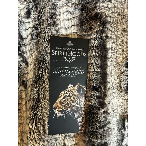 SpiritHoods Jacket Mens M Faux Fur Grey Hawk Crewneck Sweater Eco Friendly Luxe - Picture 3 of 7